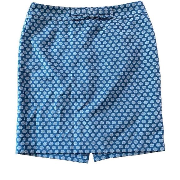 Loft size 8 polka dot blue white skirt zipper - Picture 1 of 7